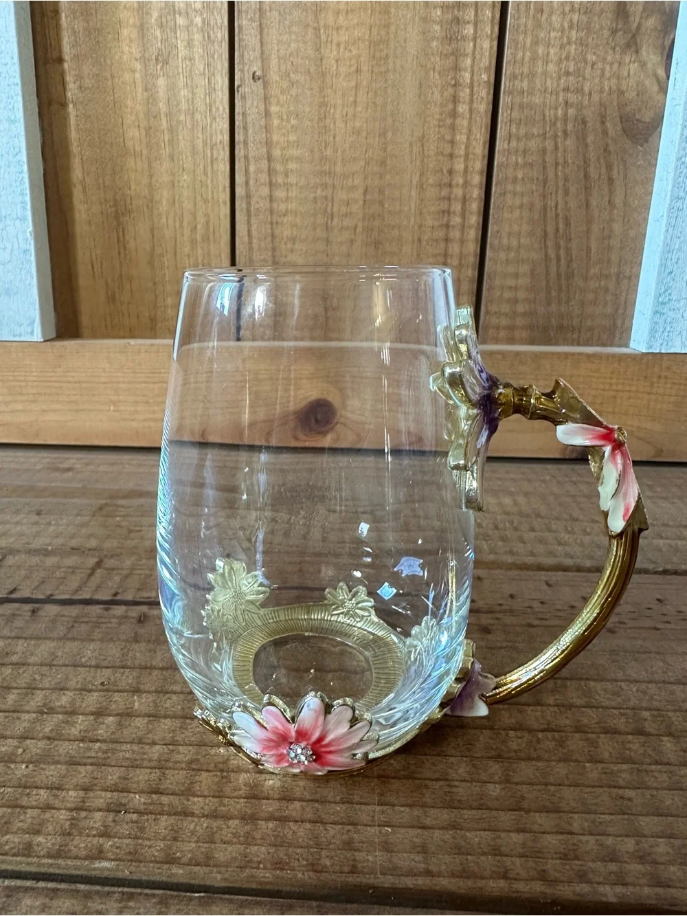 Arc of France Glass Floral Mug
